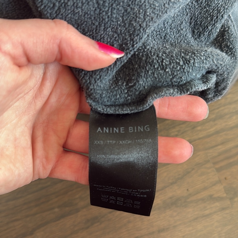 Anine Bing Oversized Charcoal Sweatshirt Size XXS - Picture 3 of 7